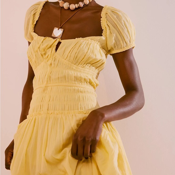 FREE PEOPLE Feeling Bonita Midi Dress in Pineapple Slice M - Picture 2 of 10